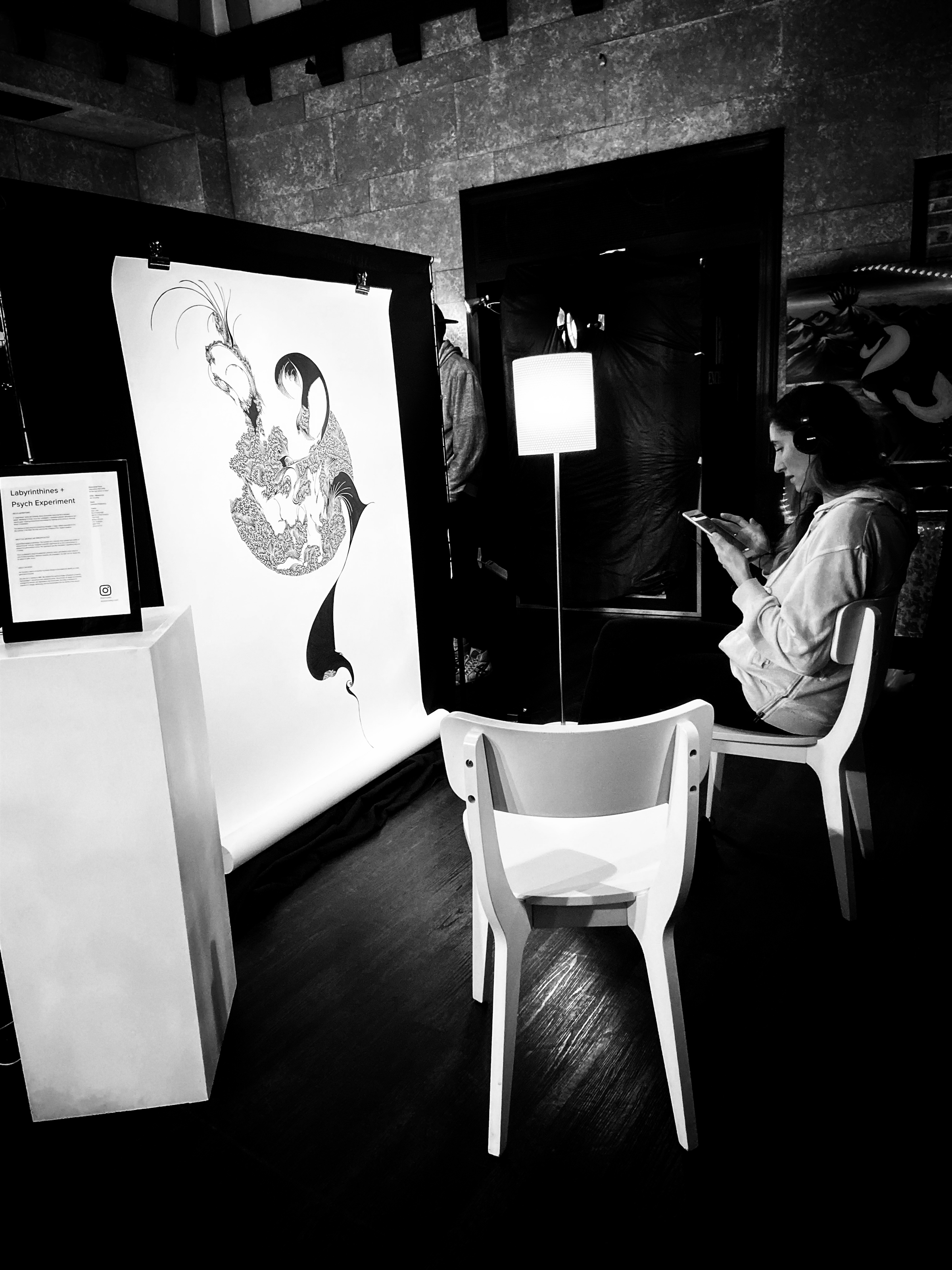 a person standing in a room