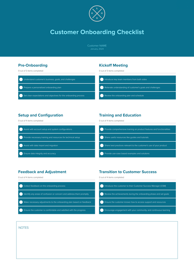 Customer Onboarding Checklist | Xtensio